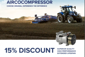 15 % discount on New Holland air conditioning and air filters